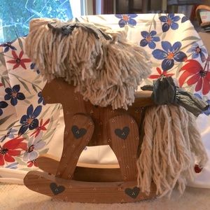 Vintage Wood Rocking Horse 15.5” Tall